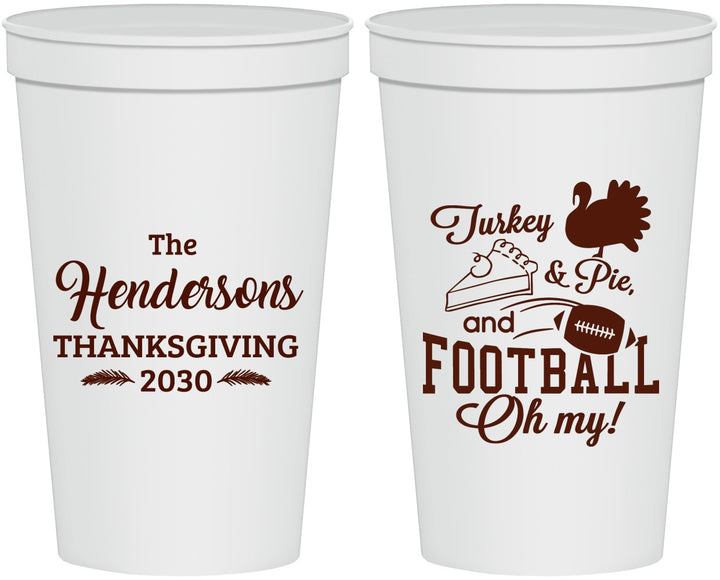 Personalized Thanksgiving 22 oz Stadium Cups - Football Turkey | 260014