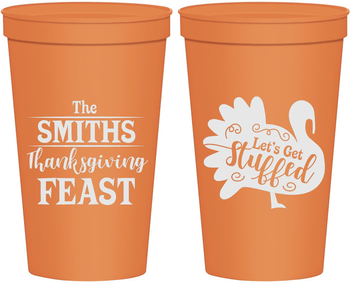 Personalized Thanksgiving 22 oz Stadium Cups - Lets Get Stuffed | 260020