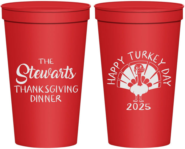Personalized Thanksgiving 22 oz Stadium Cups - Turkey Day | 260021