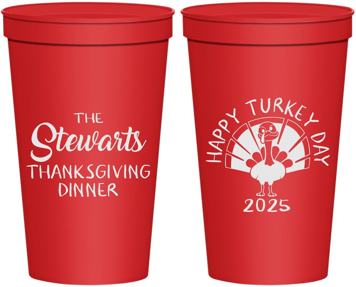 Personalized Thanksgiving 22 oz Stadium Cups - Turkey Day | 260021