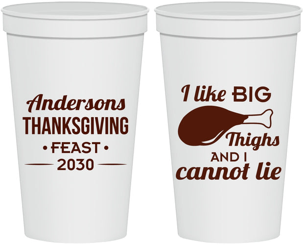 Personalized Thanksgiving 22 oz Stadium Cups - Big Thighs | 260023