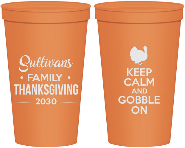 Personalized Thanksgiving 22 oz Stadium Cups - Gobble Turkey | 260024