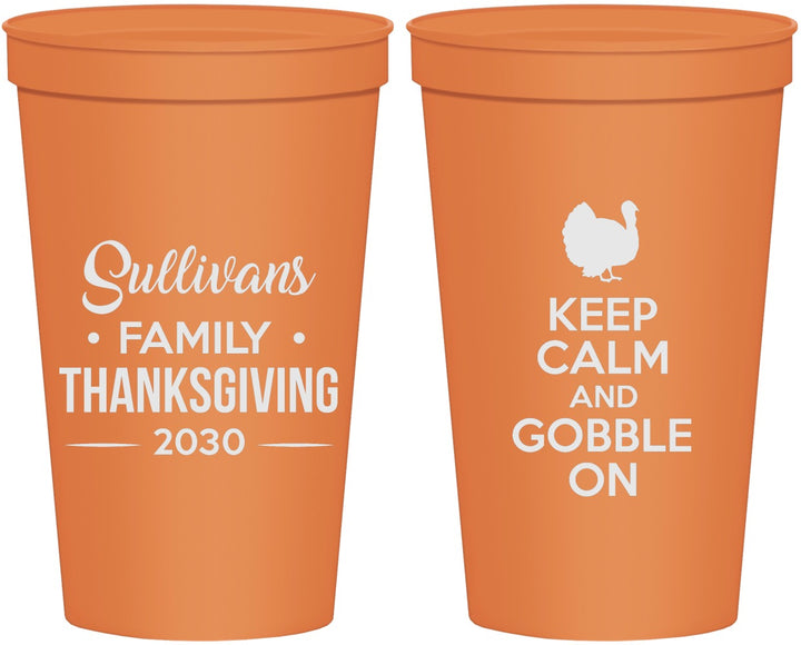 Personalized Thanksgiving 22 oz Stadium Cups - Gobble Turkey | 260024