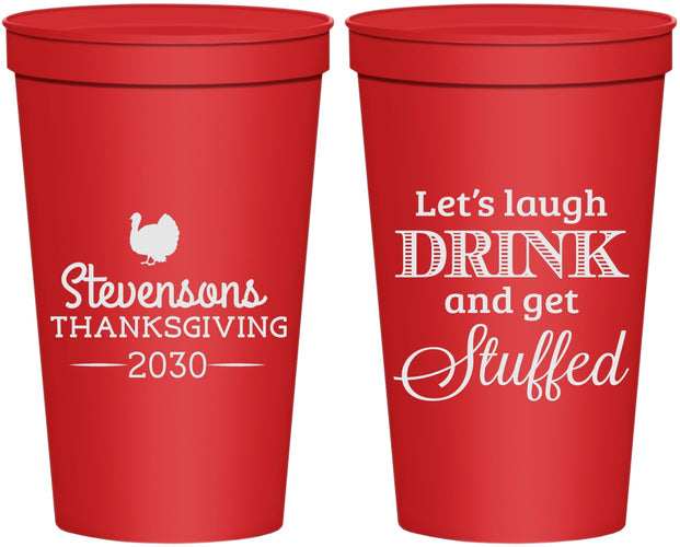 Personalized Thanksgiving 22 oz Stadium Cups - Turkey Stuffed | 260037