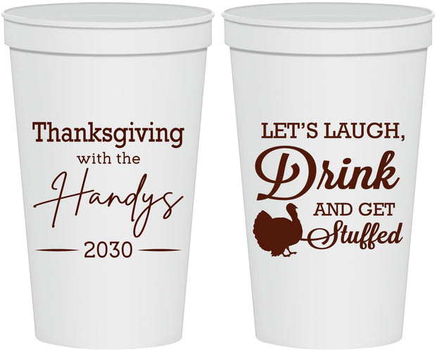Personalized Thanksgiving 22 oz Stadium Cups - Turkey Stuffed | 260038