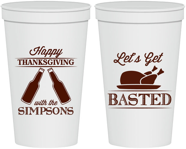 Personalized Thanksgiving 22 oz Stadium Cups - Lets Get Basted | 260039