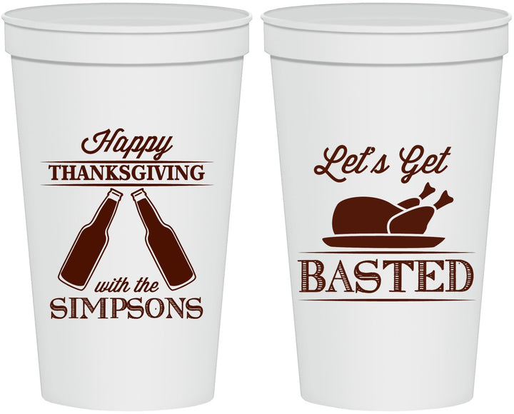 Personalized Thanksgiving 22 oz Stadium Cups - Lets Get Basted | 260039
