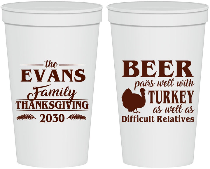 Personalized Thanksgiving 22 oz Stadium Cups - Turkey | 260042