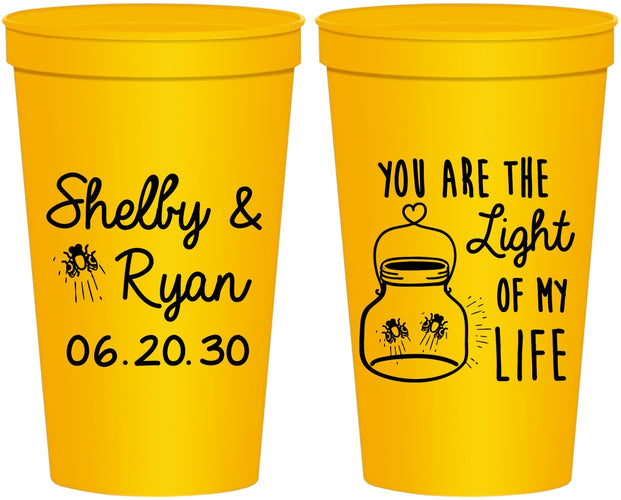 Personalized Wedding 22 oz Stadium Cups - You Are The Light Of My Life | 262