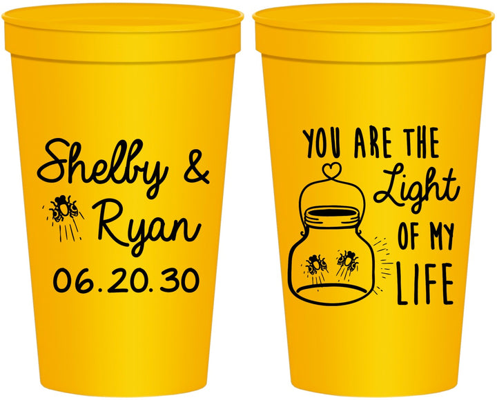 Personalized Wedding 22 oz Stadium Cups - You Are The Light Of My Life | 262