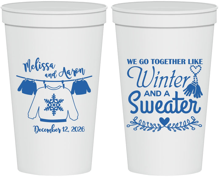 Personalized Wedding 22 oz Stadium Cups - Christmas Sweater | 265