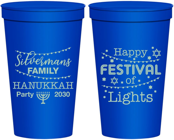 Personalized Hanukkah 22 oz Stadium Cups - Festival Of Lights | 270006