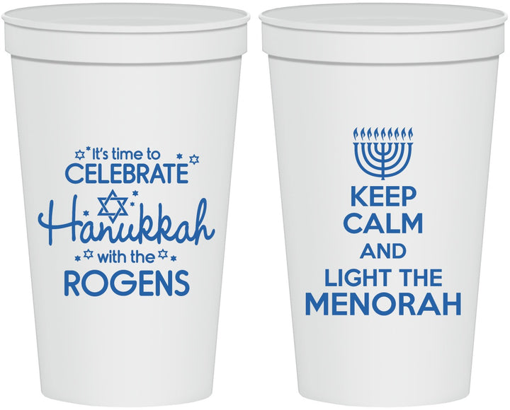 Personalized Hanukkah 22 oz Stadium Cups - Menorah | 270013