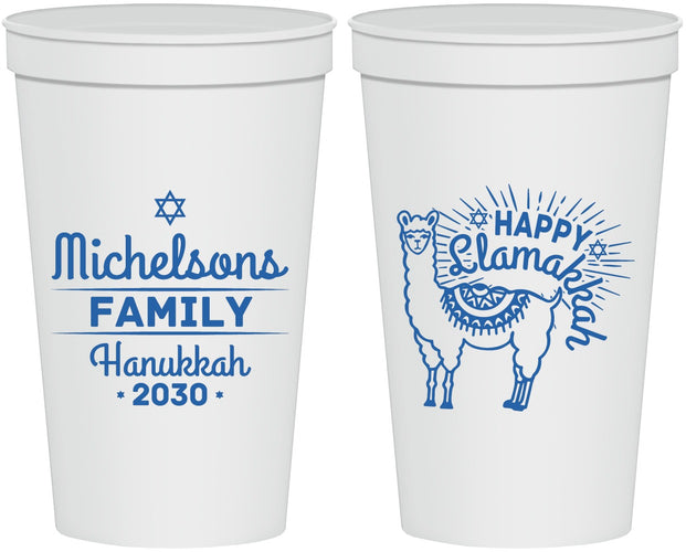 Personalized Hanukkah 22 oz Stadium Cups - Llamakkah | 270017