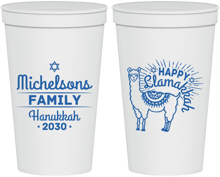 Personalized Hanukkah 22 oz Stadium Cups - Llamakkah | 270017