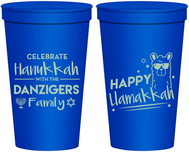 Personalized Hanukkah 22 oz Stadium Cups - Llamakkah | 270018