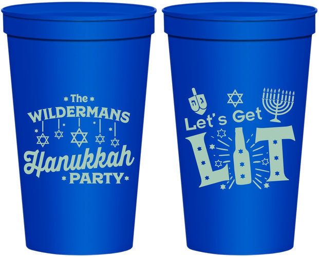 Personalized Hanukkah 22 oz Stadium Cups - Lets Get Lit | 270022