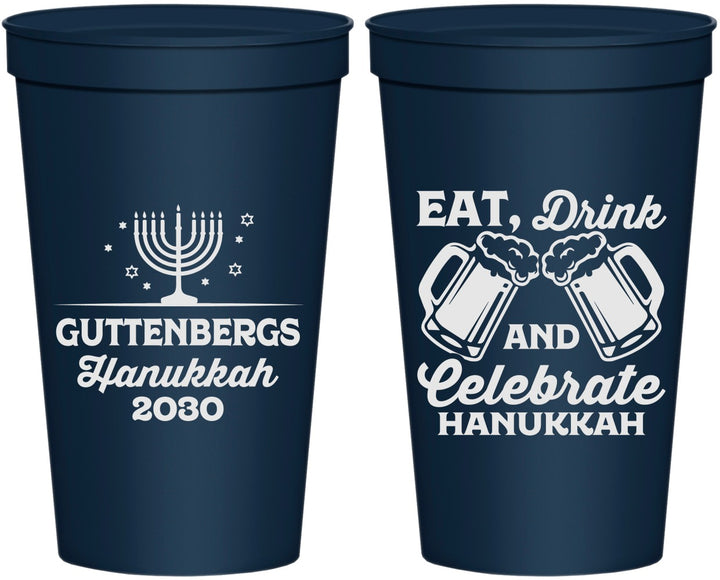 Personalized Hanukkah 22 oz Stadium Cups - Menorah | 270023