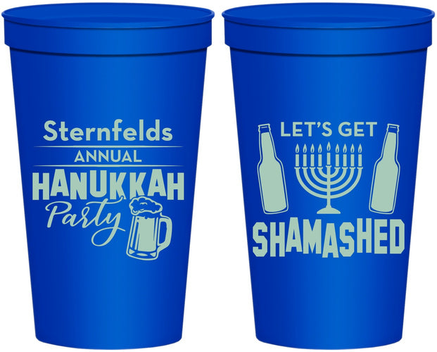 Personalized Hanukkah 22 oz Stadium Cups - Menorah | 270026