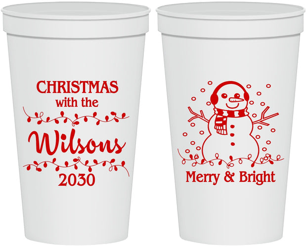 Personalized Christmas 22 oz Stadium Cups - Snowman | 280002