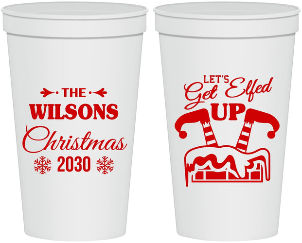 Personalized Christmas 22 oz Stadium Cups - Lets Get Elfed Up | 280006
