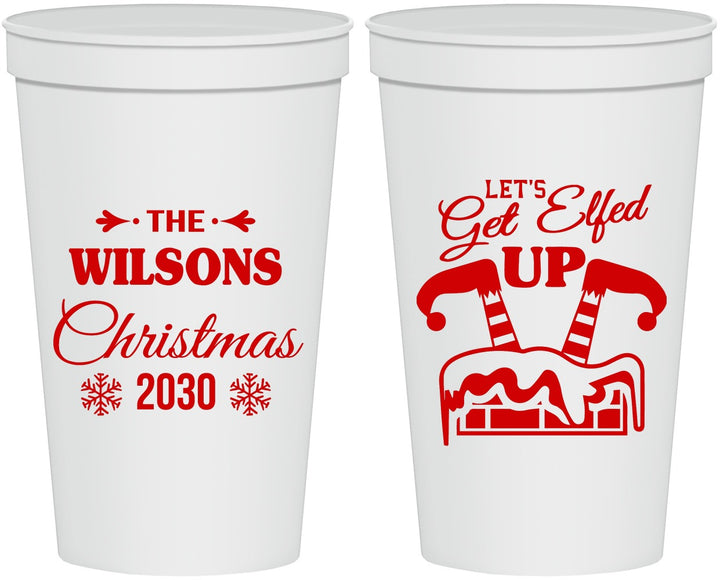Personalized Christmas 22 oz Stadium Cups - Lets Get Elfed Up | 280006
