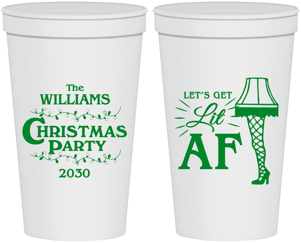 Personalized Christmas 22 oz Stadium Cups - Lit Af | 280011