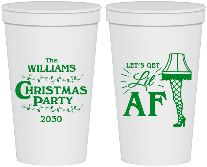 Personalized Christmas 22 oz Stadium Cups - Lit Af | 280011