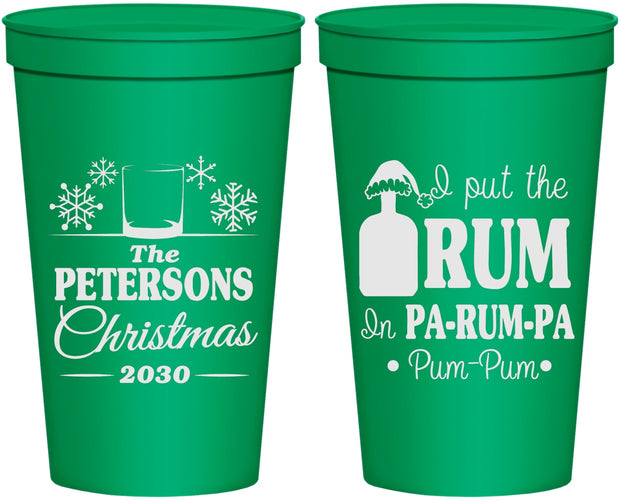 Personalized Christmas 22 oz Stadium Cups - Pa Rum Pa | 280013