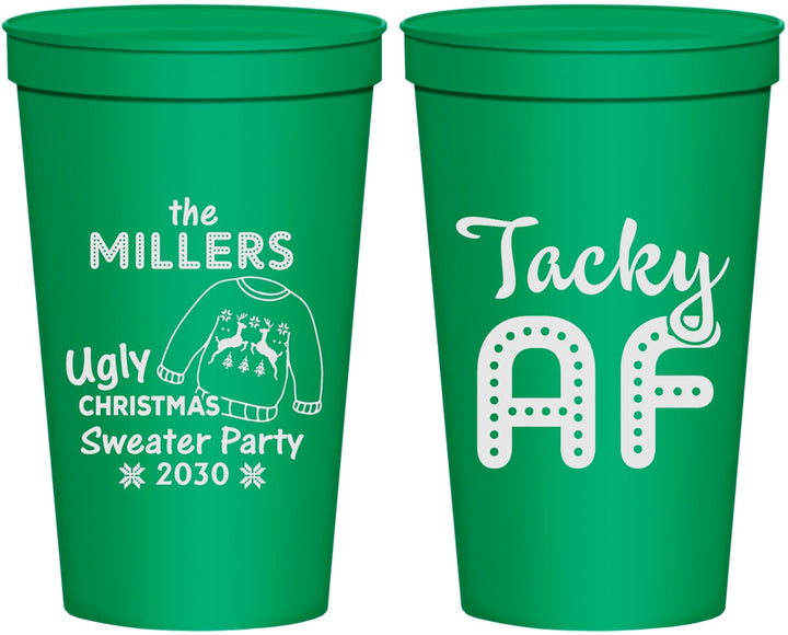 Personalized Christmas 22 oz Stadium Cups - Tacky Af | 280017