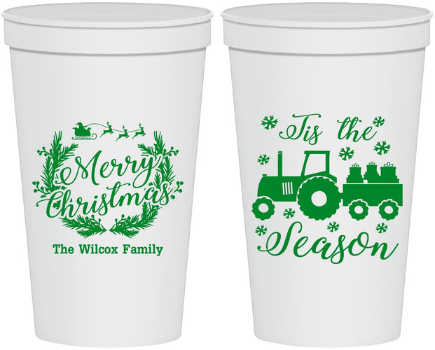 Personalized Christmas 22 oz Stadium Cups - Til The Season | 280019