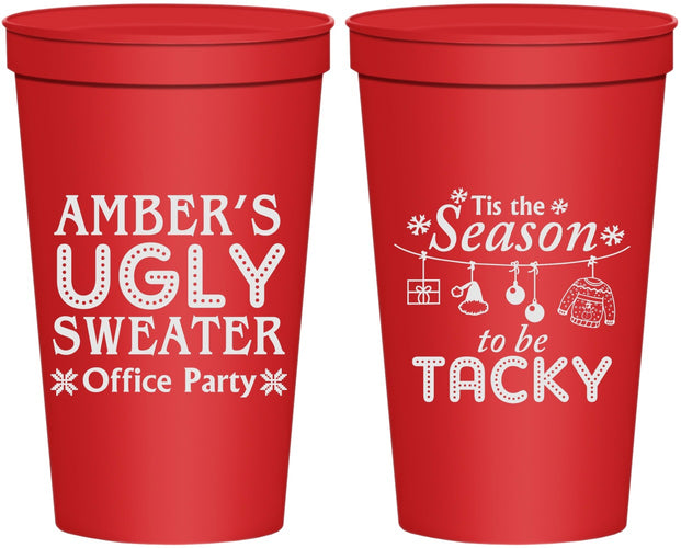 Personalized Christmas 22 oz Stadium Cups - Til The Season To Be Tacky | 280020