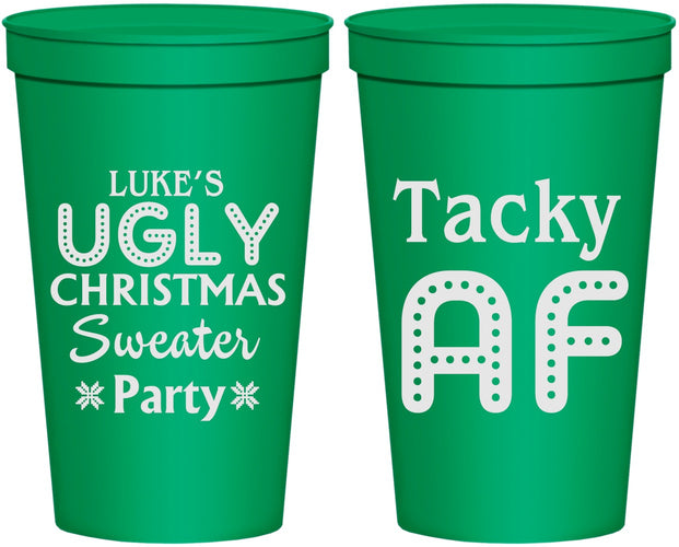 Personalized Christmas 22 oz Stadium Cups - Tacky Af | 280021
