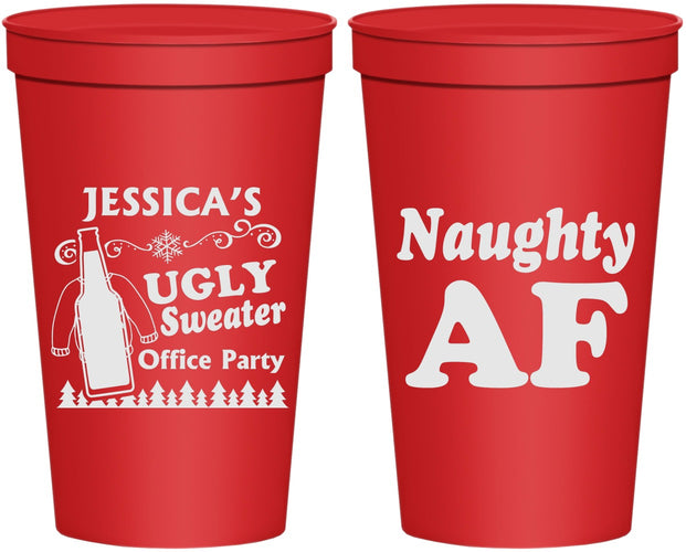 Personalized Christmas 22 oz Stadium Cups - Eat Drink Be Ugly | 280024