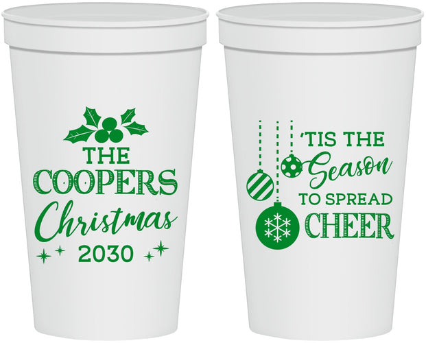 Personalized Christmas 22 oz Stadium Cups - Tis The Season | 280027