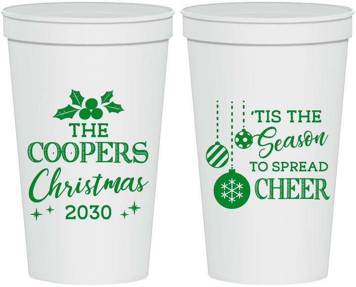 Personalized Christmas 22 oz Stadium Cups - Tis The Season | 280027