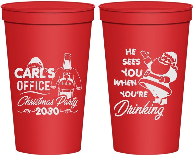 Personalized Christmas 22 oz Stadium Cups - Santa Claus | 280028