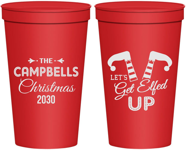Personalized Christmas 22 oz Stadium Cups - Lets Get Elfed Up | 280036