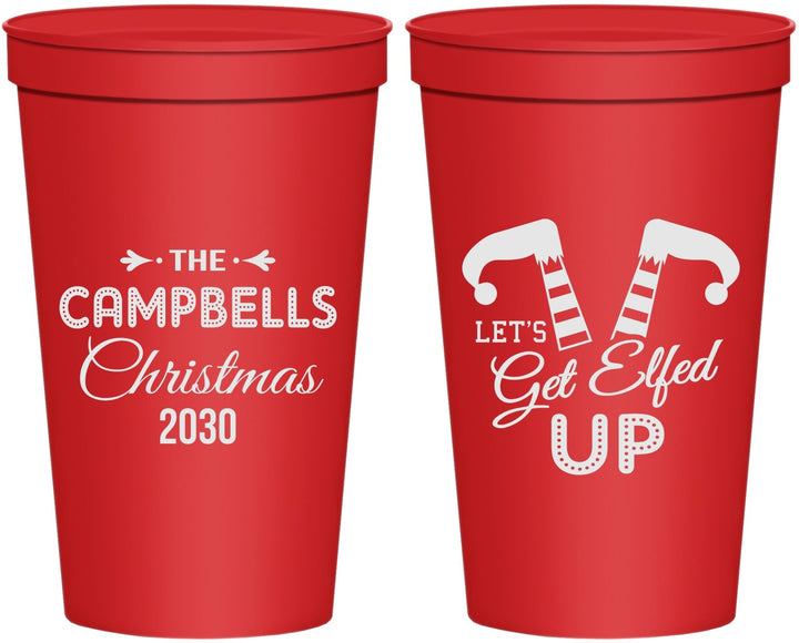 Personalized Christmas 22 oz Stadium Cups - Lets Get Elfed Up | 280036