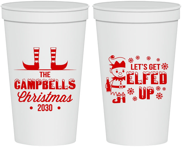 Personalized Christmas 22 oz Stadium Cups - Lets Get Elfed Up | 280038