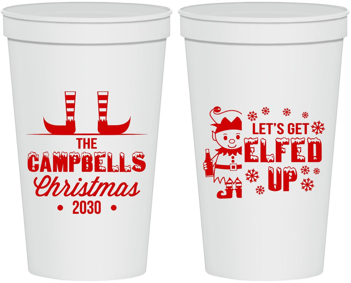 Personalized Christmas 22 oz Stadium Cups - Lets Get Elfed Up | 280038