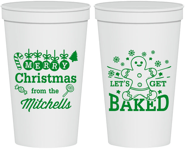 Personalized Christmas 22 oz Stadium Cups - Lets Get Baked | 280039