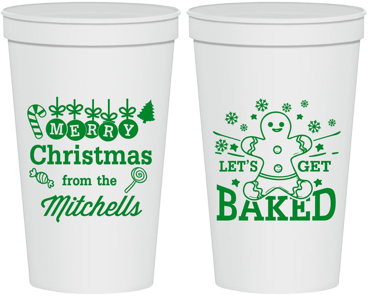 Personalized Christmas 22 oz Stadium Cups - Lets Get Baked | 280039