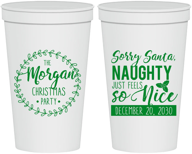 Personalized Christmas 22 oz Stadium Cups - Naughty Or Nice | 280047