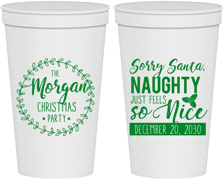 Personalized Christmas 22 oz Stadium Cups - Naughty Or Nice | 280047