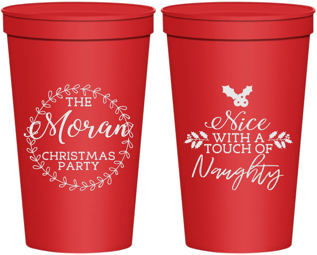 Personalized Christmas 22 oz Stadium Cups - Touch Of Naughty | 280048