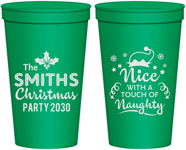 Personalized Christmas 22 oz Stadium Cups - Touch Of Naughty | 280049