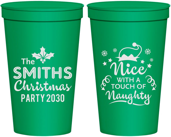Personalized Christmas 22 oz Stadium Cups - Touch Of Naughty | 280049
