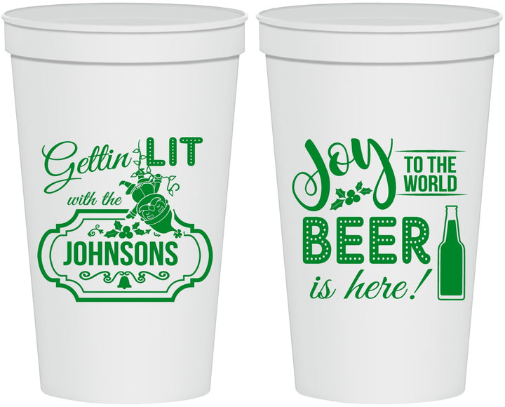 Personalized Christmas 22 oz Stadium Cups - Wine | 280055