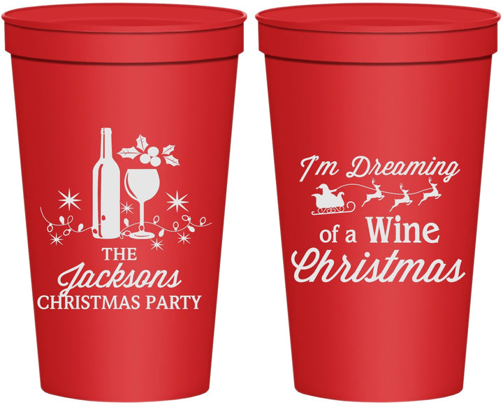 Personalized Christmas 22 oz Stadium Cups - Bah Hum Bug | 280056